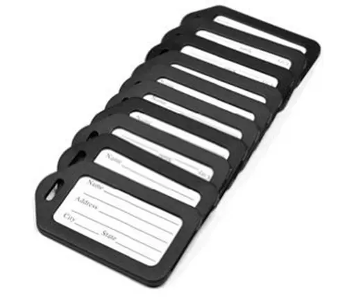 10 pcs Black Plastic Travel Accessories Square-shape Luggage tag / Identifier with Name Card