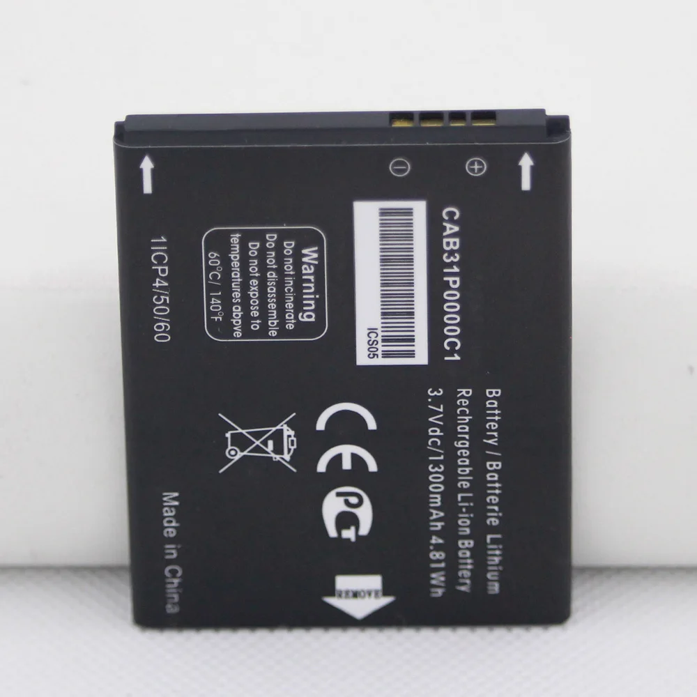 ISUNOO 3.7v 1300mah CAB31P0000C1 Mobile Phone Battery For Alcatel CAB31P0000C1 battery Internal Replacement