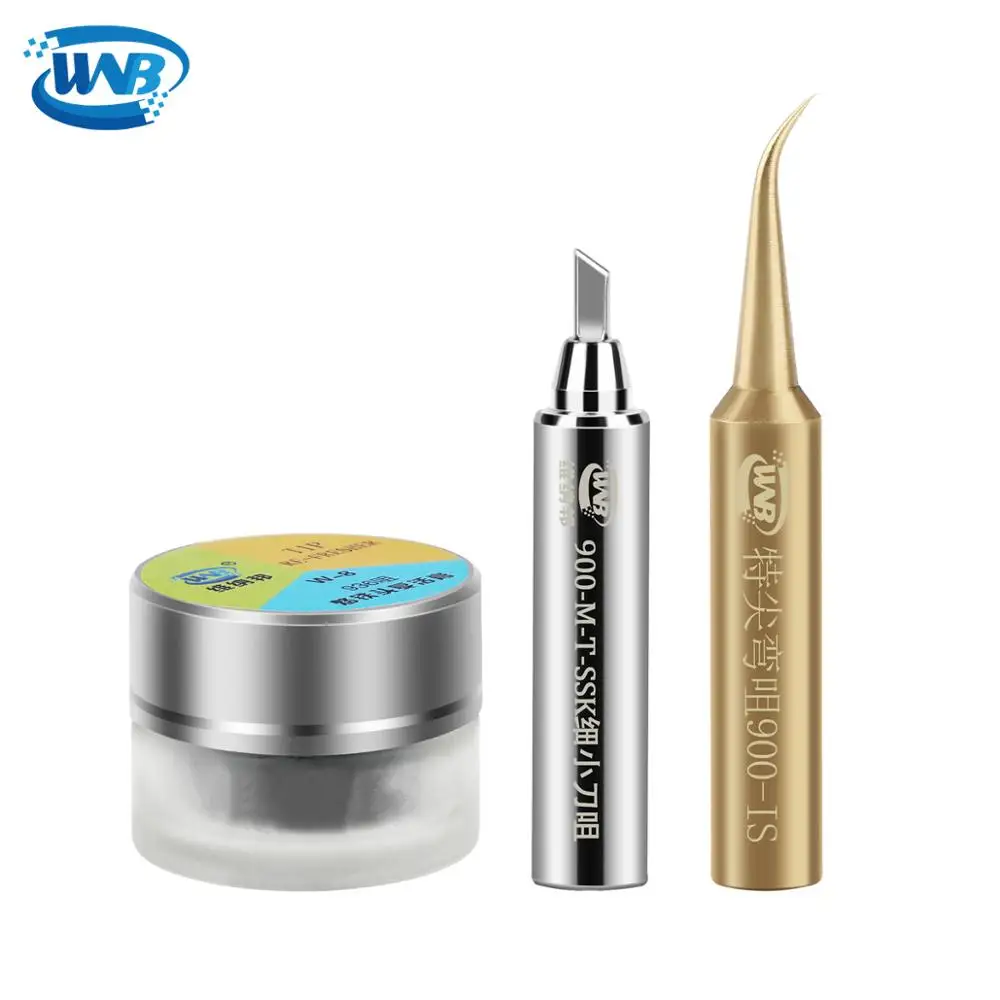 

WNB Lead-free Oxygen-free Copper Soldering Iron Tip Set Repair Tool Solder Iron Head Resurrection Refresher Cream Cleaning Oxide