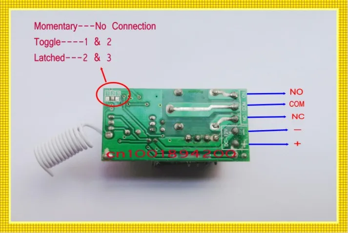 DC 12V 1 CH Way Relay Switch NO COM NC Contact RF Receiver Transmitter Waterproof 315/433.92MHZ Lock Door Access Wireless Switch