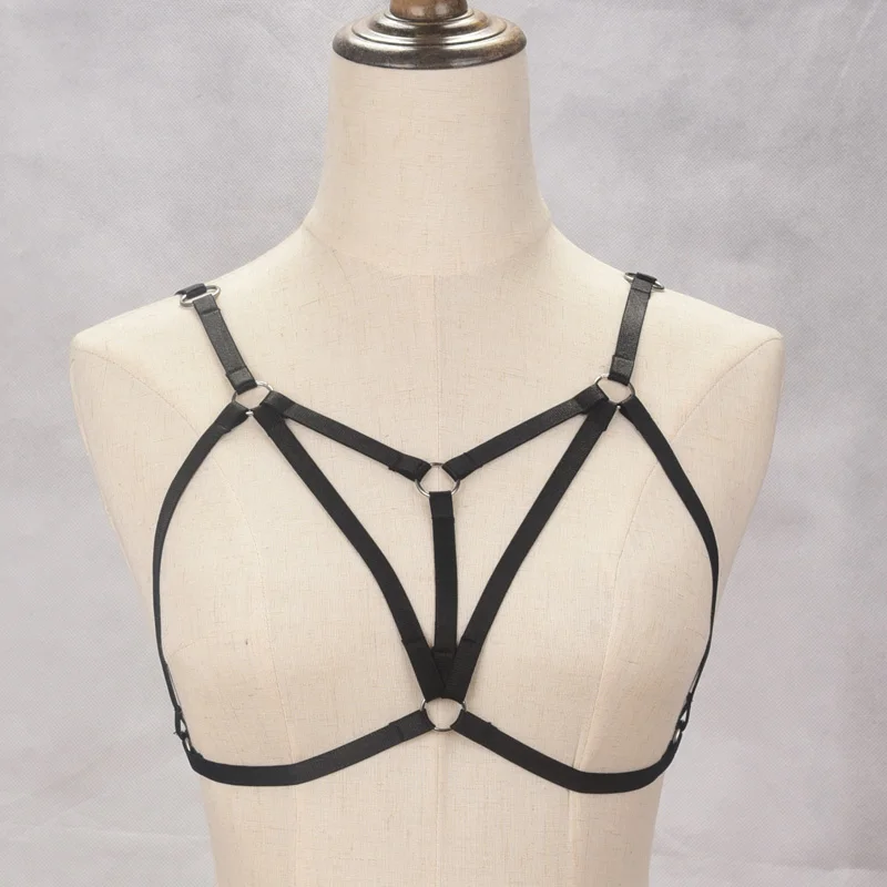 

Women Fetish Wear Cage Bra Harajuku Gothic Body Harness Sexy Lingerie Crop Top harness cage bra