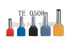 1000PCS TE 0508  Two Pre-insulated Pipe-shaped  Cold pressed terminals Cable Connector Wire Connector