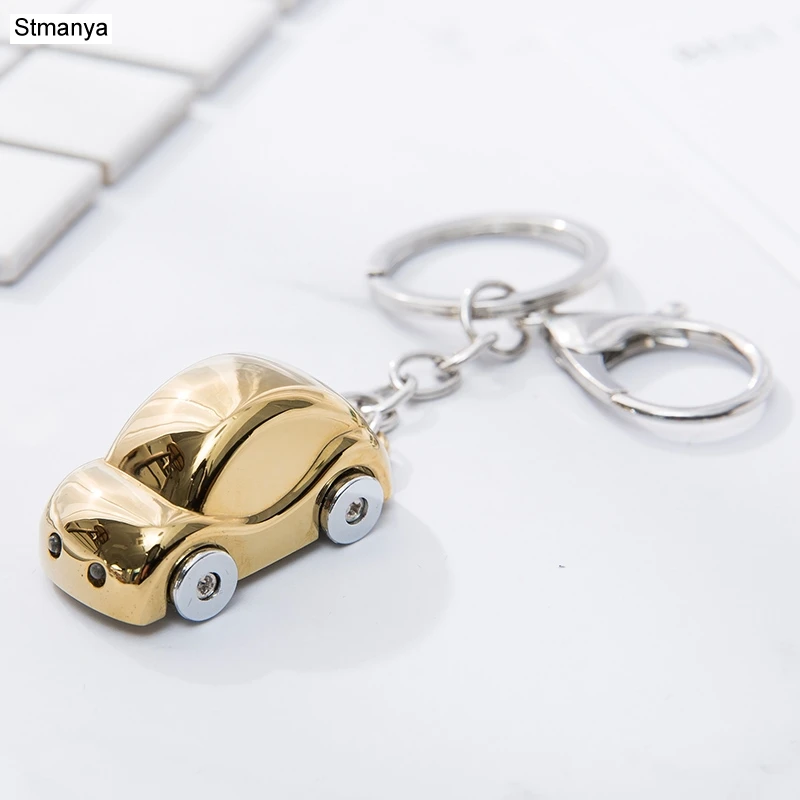 New Men LED Metal Key chain Women Beetle shaped Car Key Ring fashion Charm Key Holder Hot Keychain Best Jewelry Gift K2001