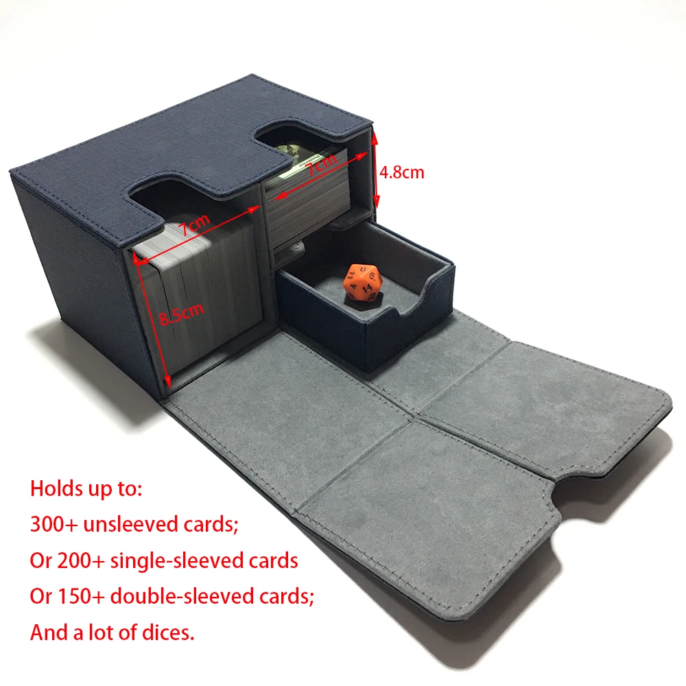 Caja de colección de cartas de juegos de mesa, contenedor de gran tamaño de 155mm x 103mm x 100mm, para tarjetas de juego de mesa