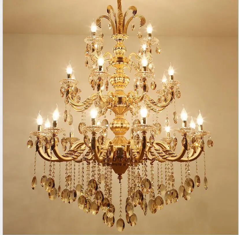 

Modern Luxurious European D110cm Chandelier Modern Golden Crystal Chandelier Lamp / Light / Lighting Fixture AC 100% Guaranteed