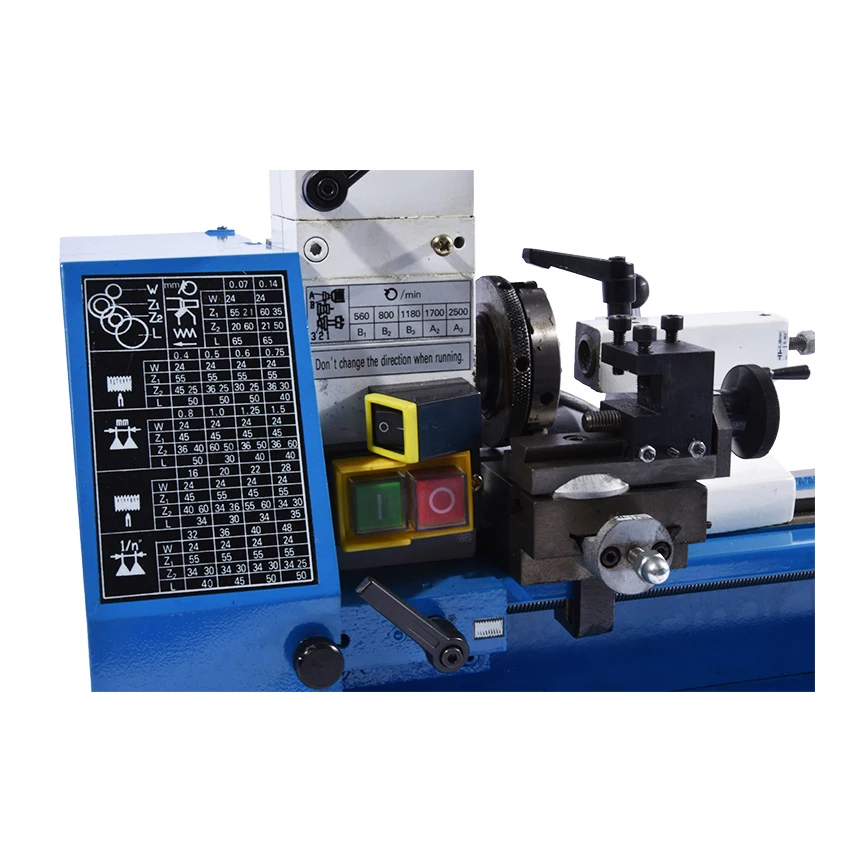 AT-125Versatile Small Metal Lathe Machine,Machining Inch thread pitch 16-48 1/n Household Drilling milling machine 560-2500r/min