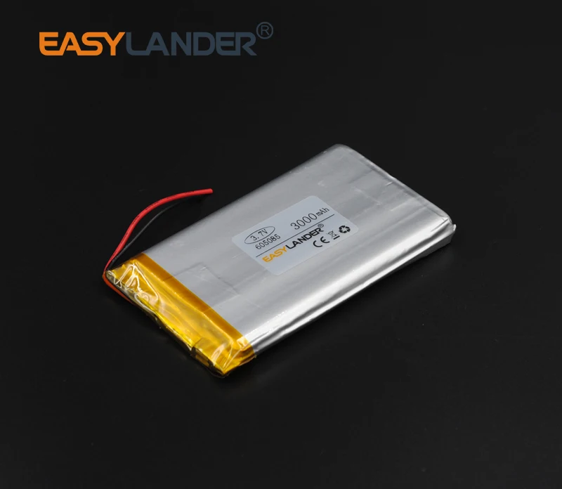 Batteria ricaricabile agli ioni di litio ai polimeri di litio da 3.7V 3000mAh 605085 per elettronica di consumo per PC Tablet Bluetooth Notebook 065085