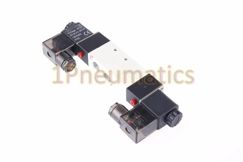 

Free Shipping DC 24V 3 Position 5 Way Neutral Electric Solenoid Air Control Valve 4V230P-08 DC12V,AC110V or