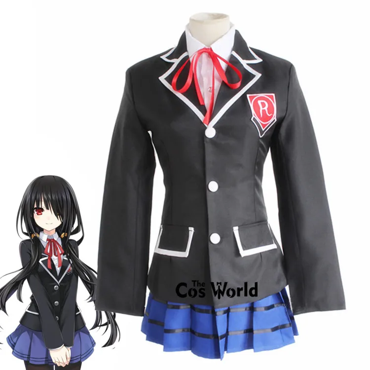 DATE A LIVE Tokisaki Kurumi Yatogami Toka Tobiichi Origami School Uniform Outfits Customize Anime Cosplay Costumes