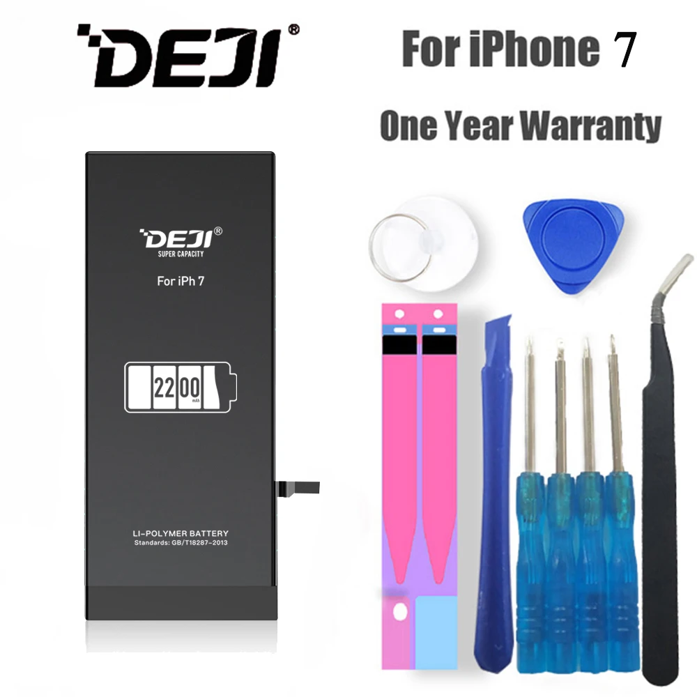 DEJI Original Li-ion High Capacity Battery For iPhone 7/7G Real 2200mAh Internal Batteries Replacement With Free Tool