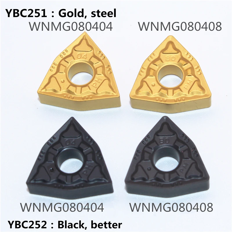 10PCS WNMG080404 WNMG080408 M น YBC251X YBC252X เหล็ก WNG432 LatherTools คาร์ไบด์แทรกภายนอกหมุนเครื่องมือ