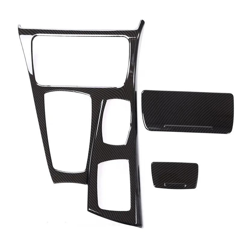 For BMW 5 Series F10 520li 525li 530li 11-17 Center Console Gear Shift Panel Cover Trim ABS carbon fiber texture Car Accessories