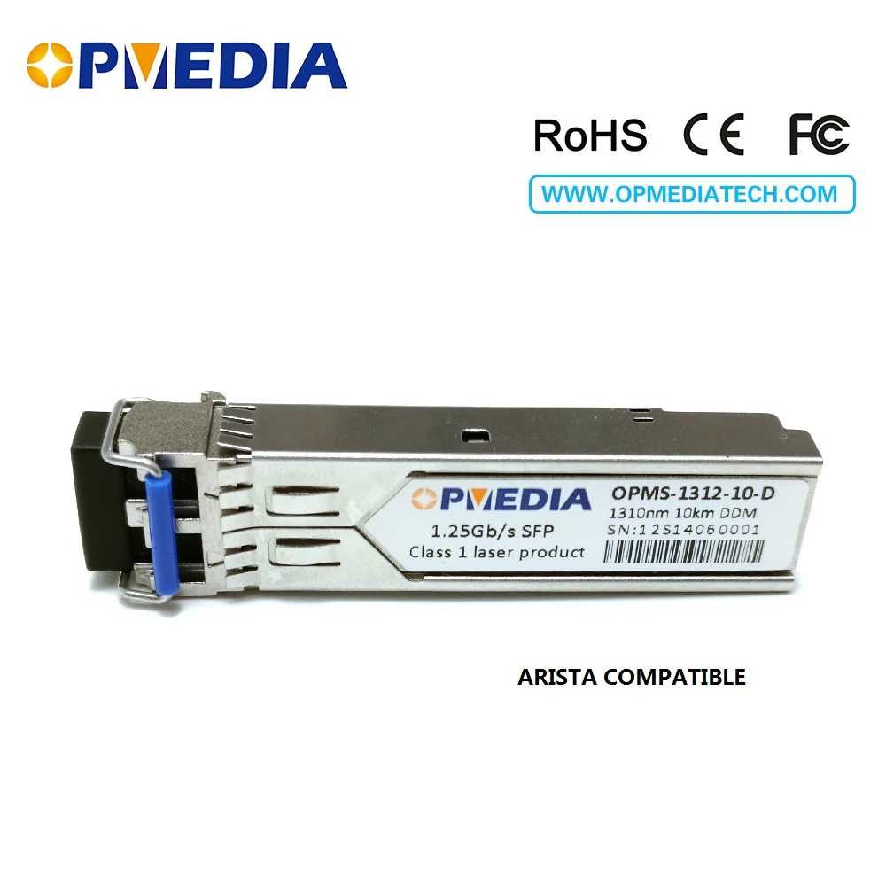 

ARISTA compatible SFP-LX-SM,1.25G 1310nm 10KM SFP transceiver,1000base LX SFP optical module,DDM,LC connector,Free shipping