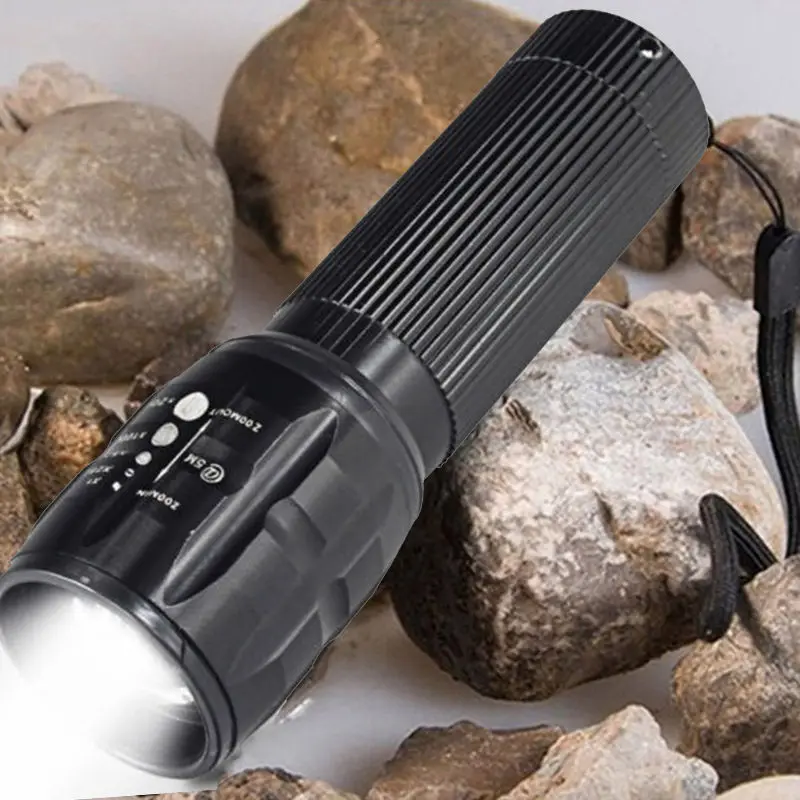 Super Bright Led Flashlight Zoomable Tactics Torch with Hand Rope Waterproof Long Range Small Light Pocket Mini Focuse Spotlight