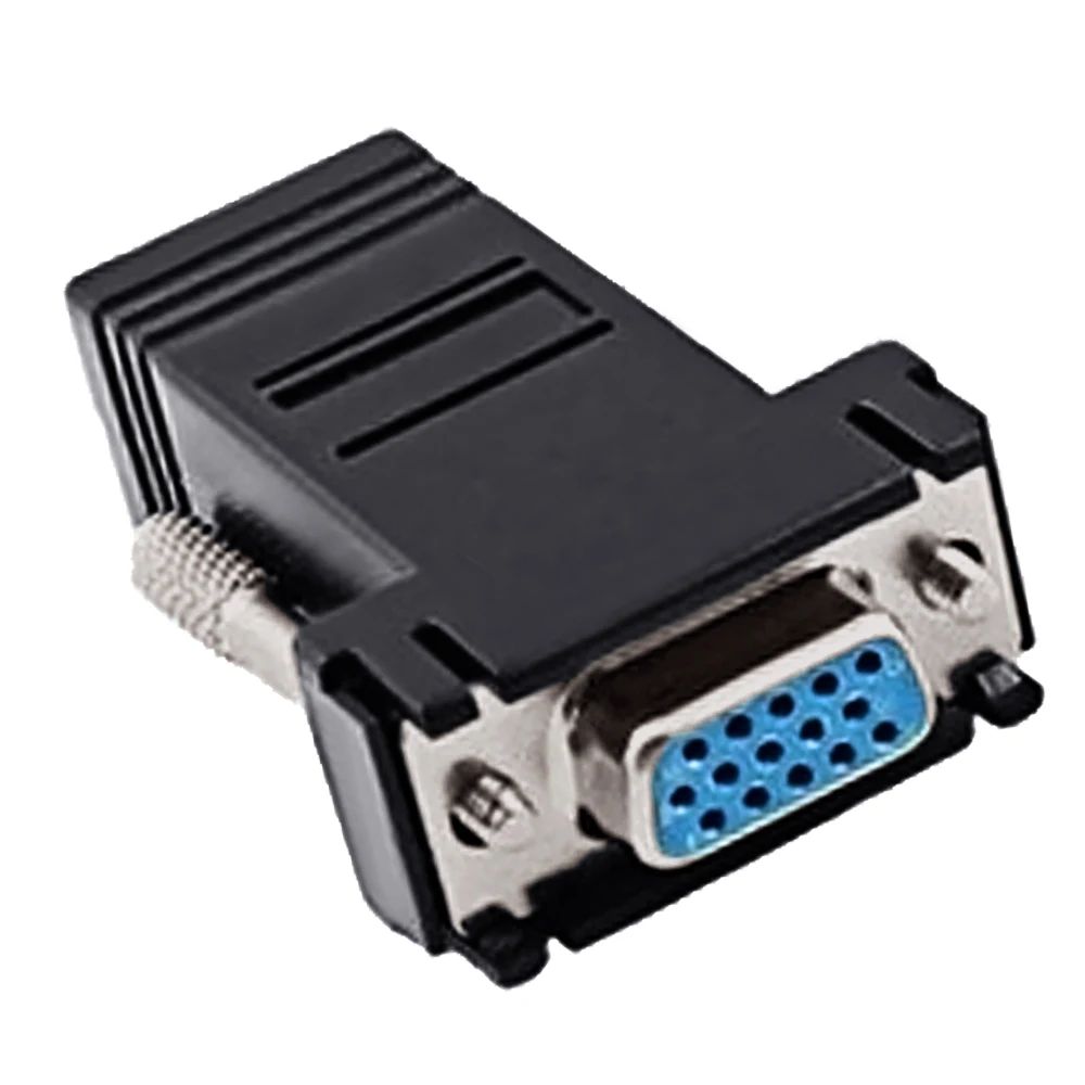 Cabo extensor vga fêmea para lan cat5, 2 unidades, adaptador de conector ethernet para pc desktop computador