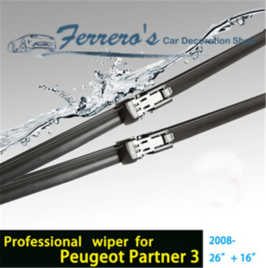 2Pcs Car Stickers Wiper Blades For Peugeot Partner 2 (From 2008 Onwards) 26