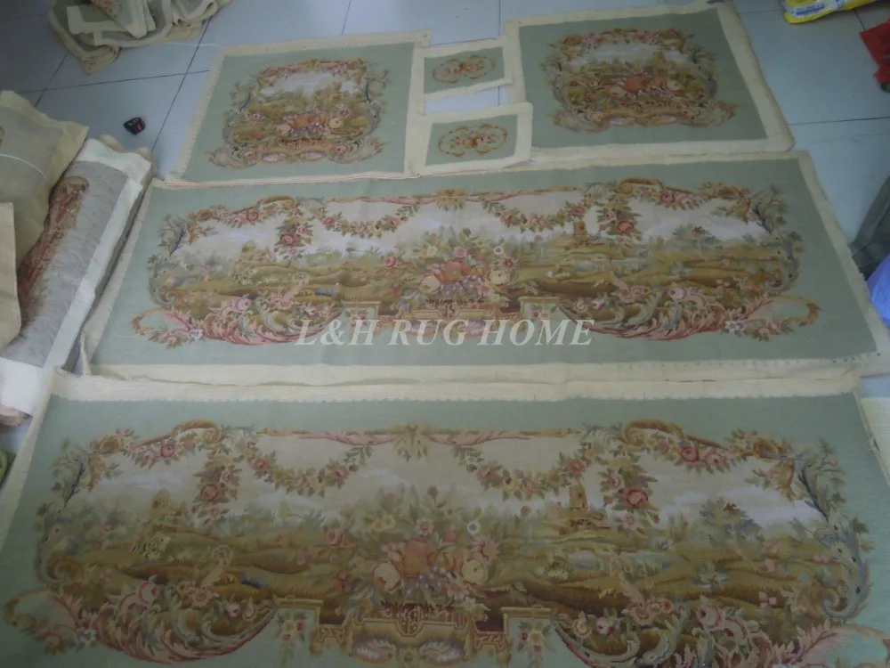 Free Shipping French Aubusson hand wovesofa and chair cover set 1:4 with arms