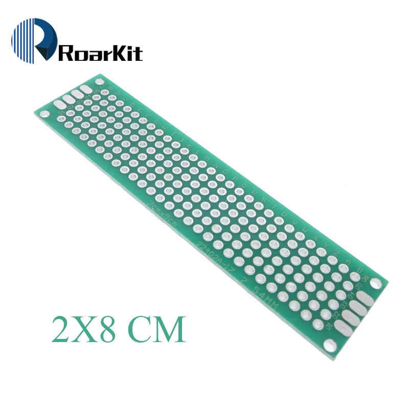 1pcs 2x8 cm PROTOTYPE PCB 2*8cm panel double coating/tinning PCB  Universal Board double Sided PCB 2.54MM board