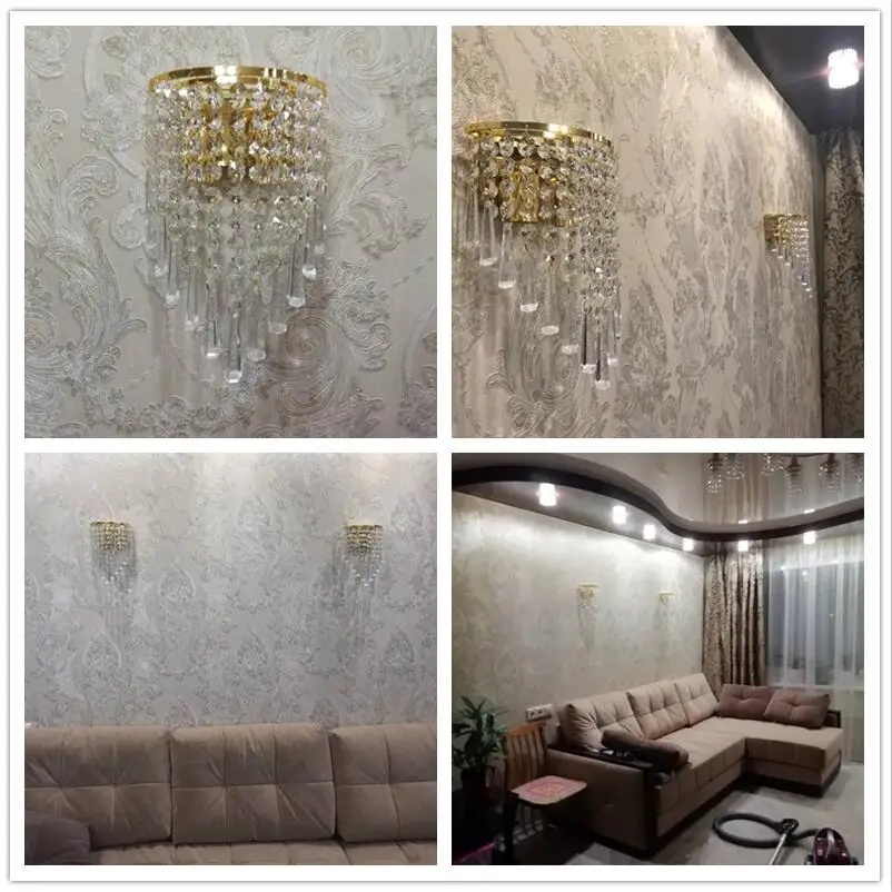 Modern Fashion Wall Lamps Crystal Wall Light Bed-lighting Crystals E14 Arandela Parede Home Decor Lighting Fixtures