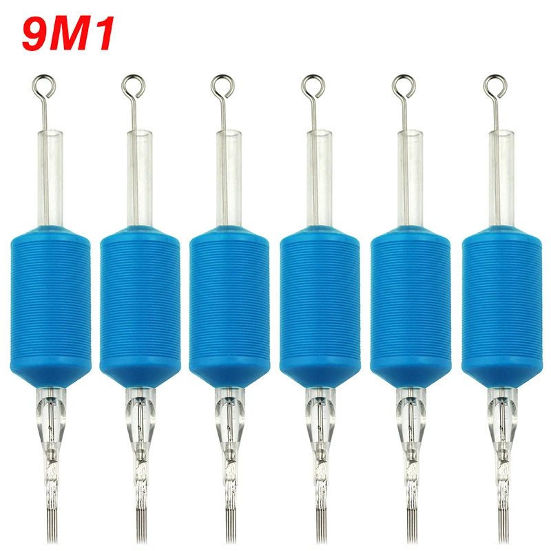 OPHIR 6PCS/Lot 9M1 Blue Disposable Tattoo Tube Tips with Nozzle Needles Grip for Tattoo Body Art Tattoo Needles _TA111(9M1)-6x