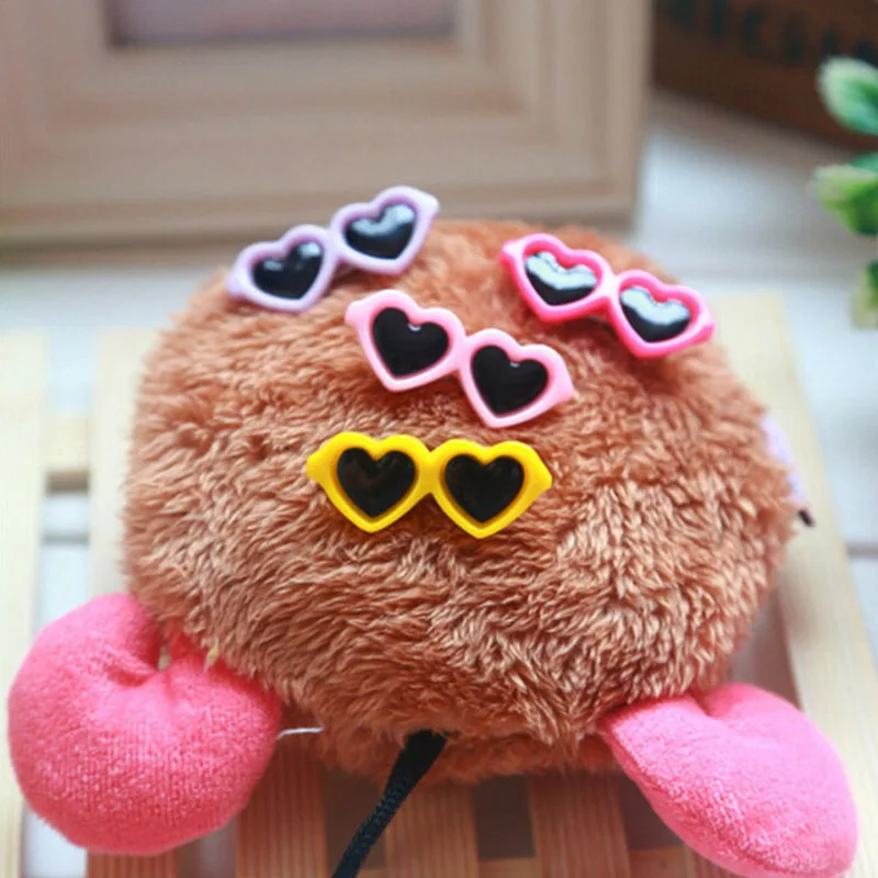 Cute Heart Shape Plastic Pet Grooming Hair Accessories 11 Colors Glasses Small Dog Cat Hair Clips 3 Kinds Of Sales Method