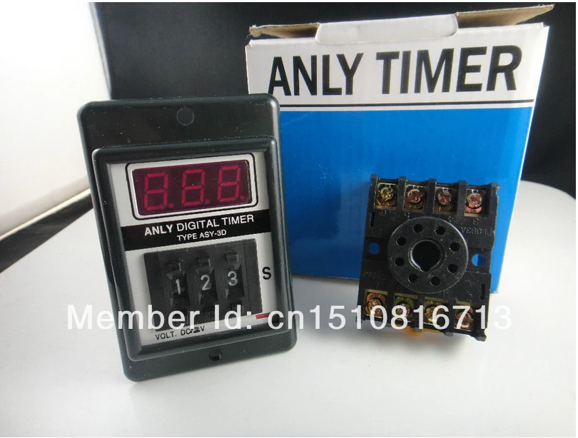 

DC 12V Power ON Delay Timer Time Relay with base socket