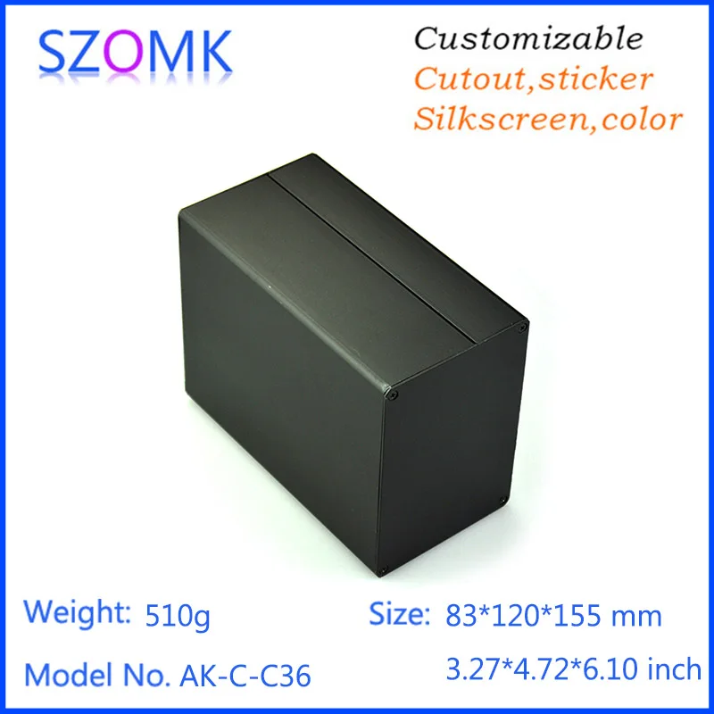 4Pcs 83*120*155mm aluminum extrusion case split type project aluminum enclosure for electronics pcb diy black enclosure box