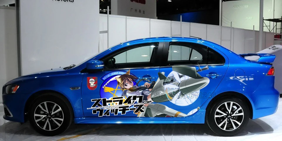 รถจัดแต่งทรงผมสติกเกอร์ญี่ปุ่นAnime STRIKEแม่มดไวนิลสติกเกอร์กีฬาDecals Auto Body Racing Decal ACGNสีรถ