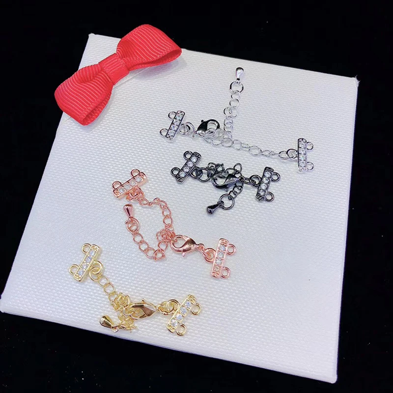 Diy Bracelet Clasp Hooks Lobster Chain  Zirconia Crystal Jewelry Accessories for Women Handmade Pearl Beads Necklace Bracelet