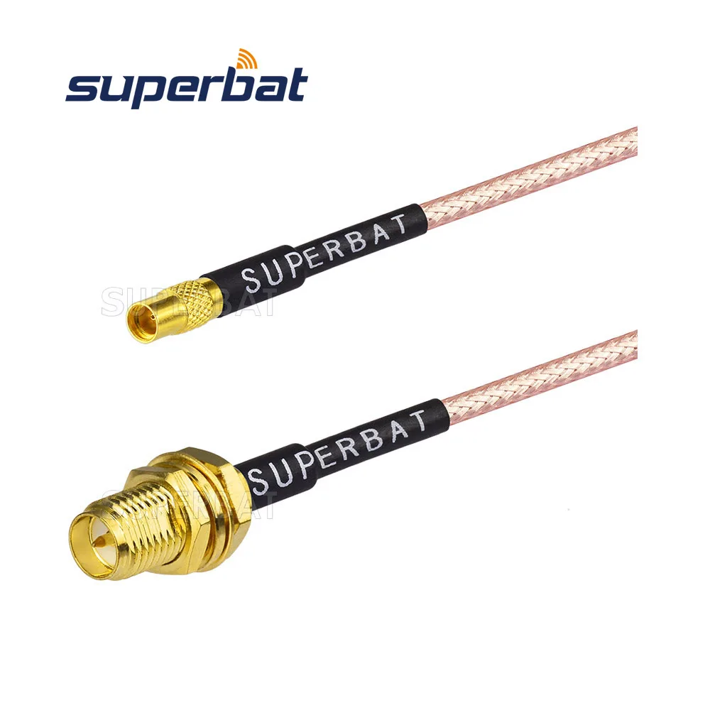 Superbat MMCX Jack to RP-SMA Female Bulkhead Pin Nut Connector Pigtail Extension Cable RG316 10cm for Wireless