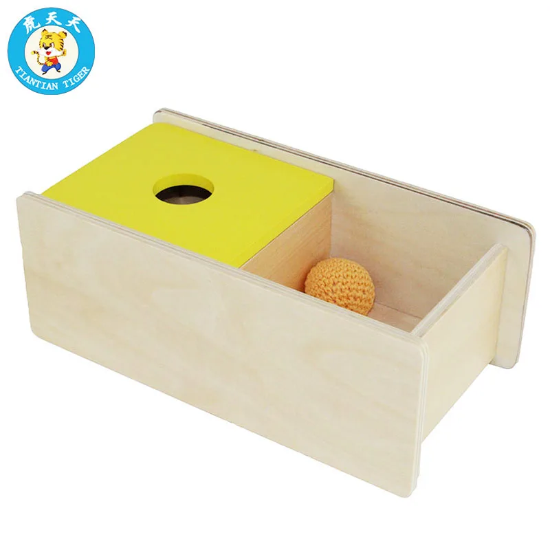 

Montessori Baby Infant Toys Shape Matching Box Early Education Teaching Aids Wooden Toys Imbucare Box With Flip Lid - Knit Ball