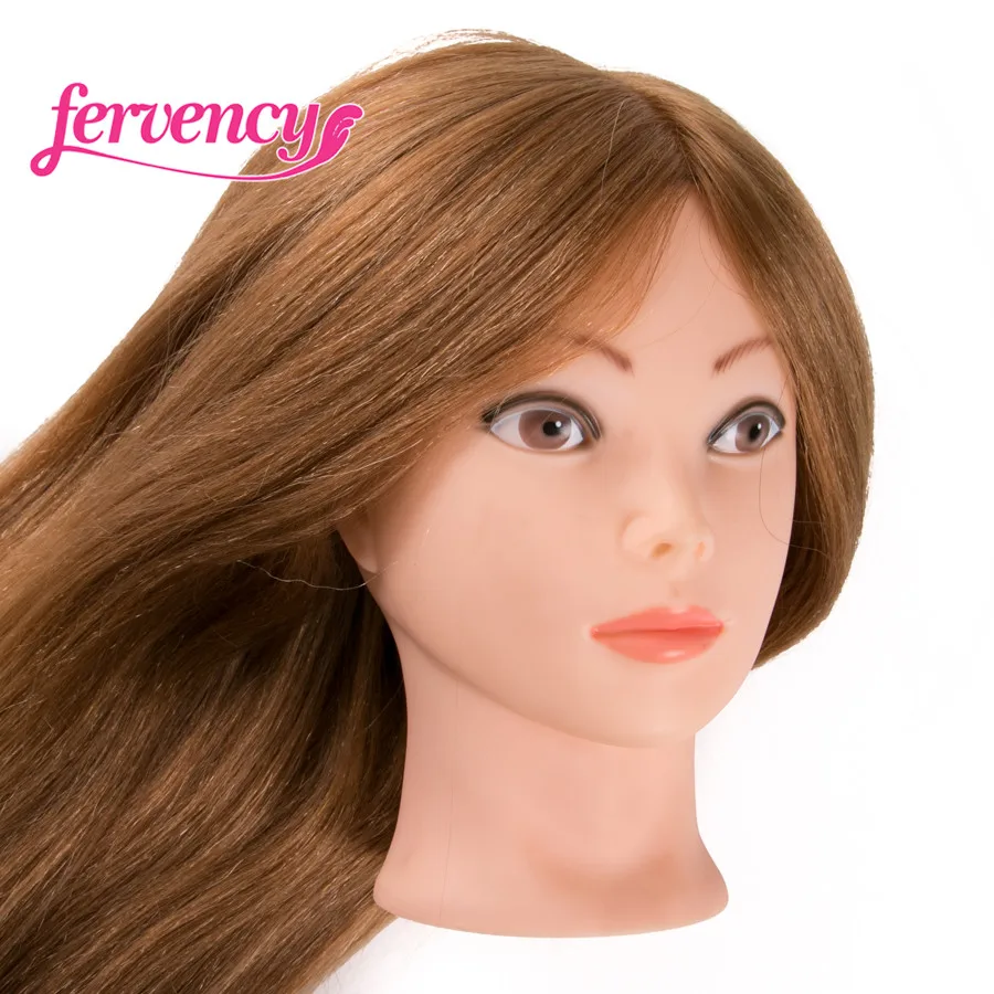 Poupées de Mannequin 80% cheveux humains pour coiffeurs, couleur blonde, style professionnel, possibilité de boucler la tête