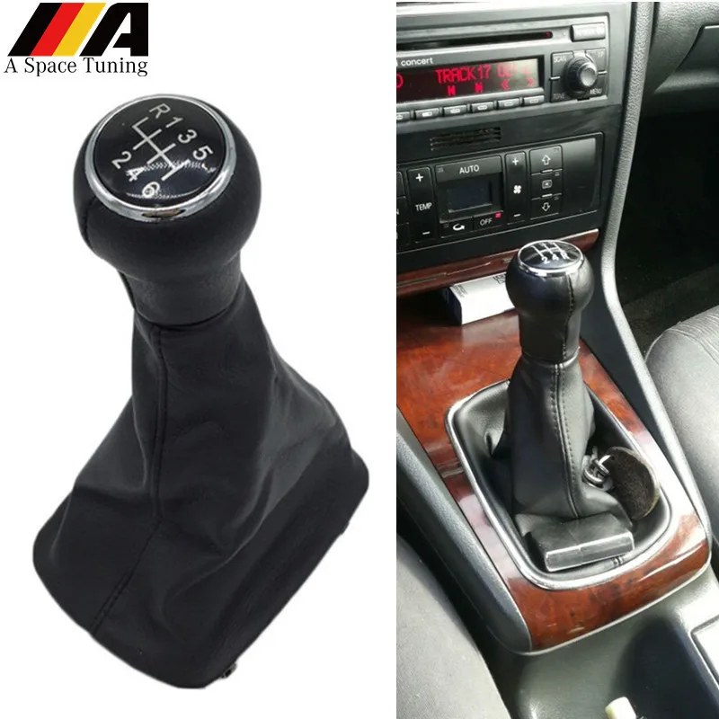 5/6 Speed Car Gear Shift Knob Lever Shifter Stick Gaitor Boot Cover Case For Audi A6 C5 A4 B5 A8 D2 1997 1998 1999 2000 2001