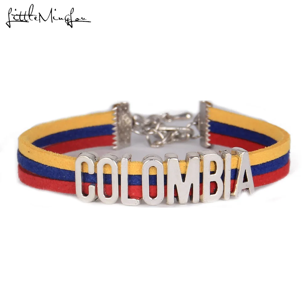 Infinity love COLOMBIA Bracelet heart Charm bracelets & bangles for Women men leather braid country jewelry