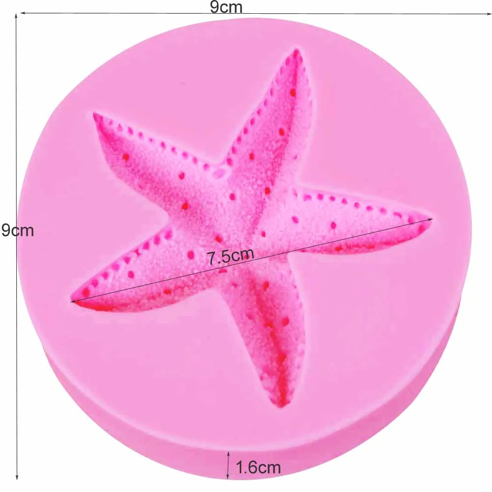 Sophronia Large Sea Starfish Silicone Chocolate Moulds Sugar Mold Fondant Candy Baking Resin Form Kitchen Tools Accessorym893