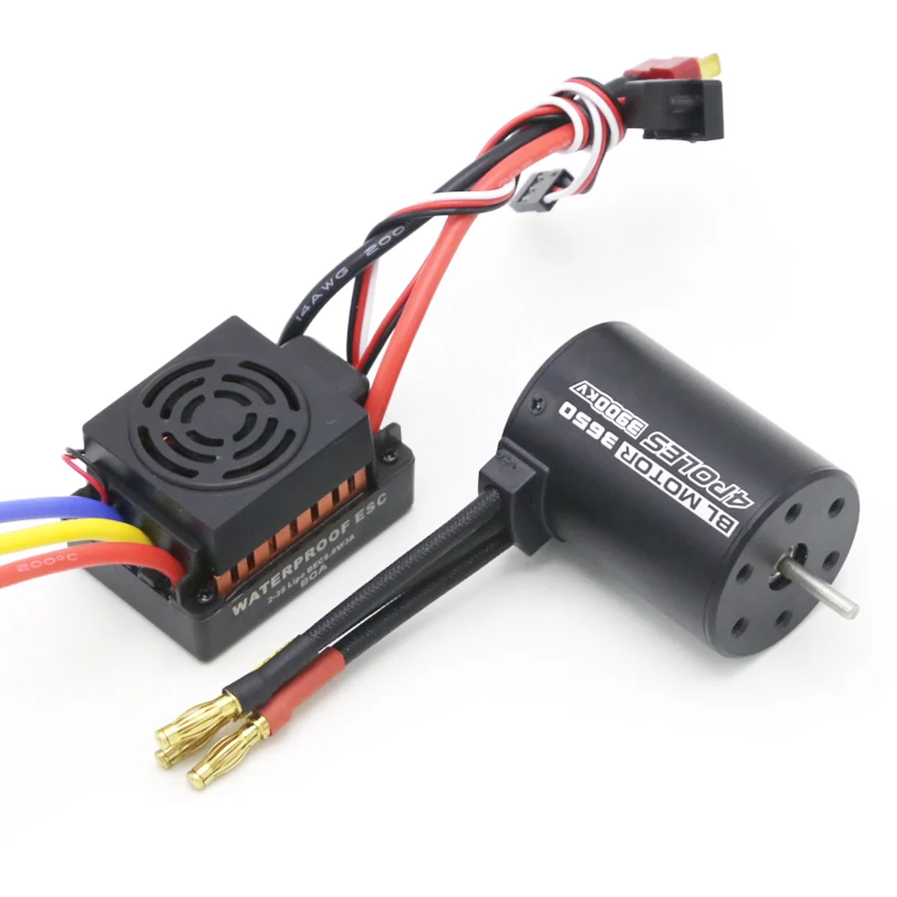 Neues Upgrade Wasserdichter 3650 3900KV RC Auto Bürstenloser Motor 60A ESC Programmierer für 1/10 Fernbedienung LKW Auto Motor – Detail 10