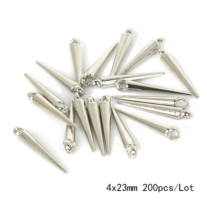 Hot Spike 4x13mm/4x23mm/5x24mm Plated Rhodium/Gold Plastic CCB Charm Pendant for DIY Jewelry Making