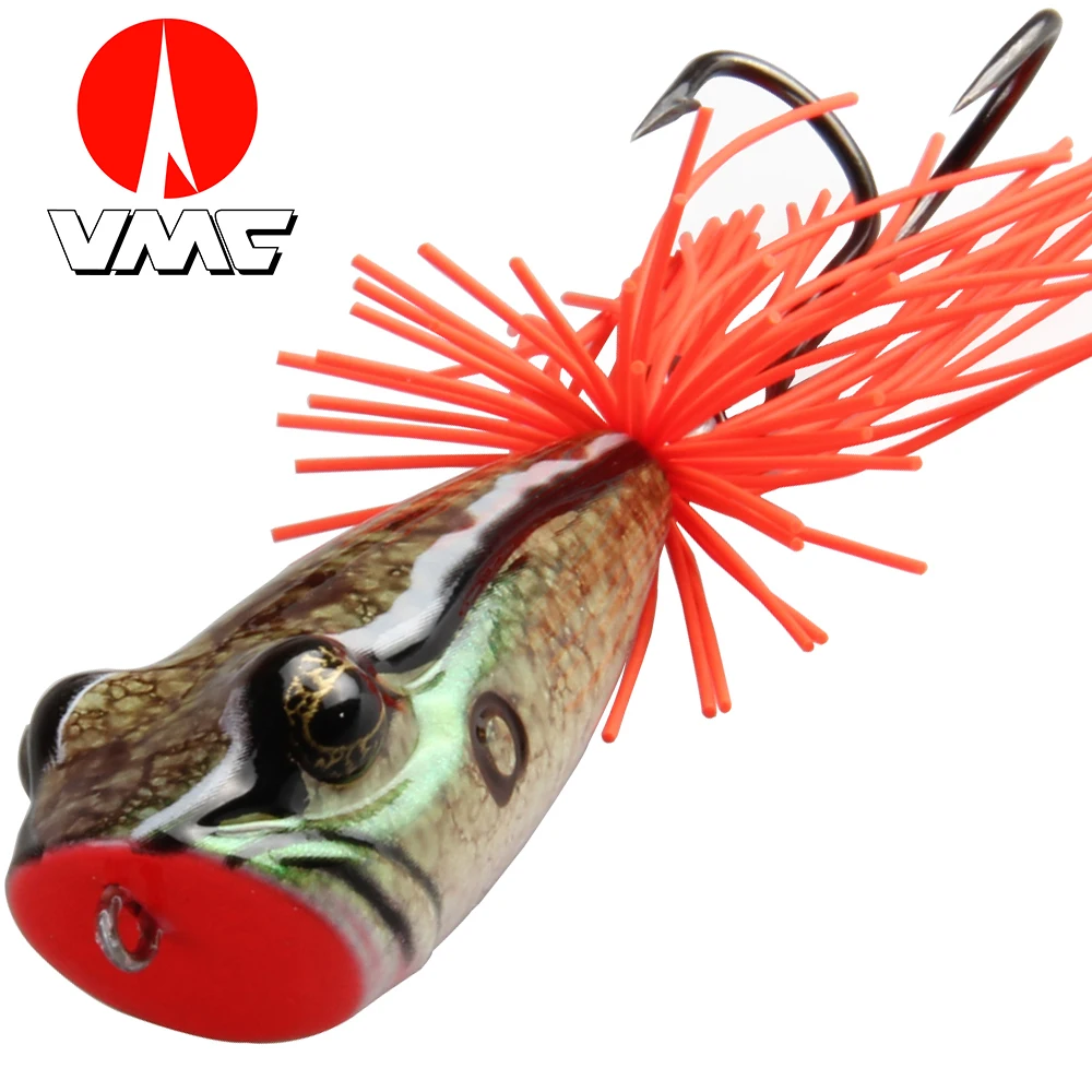 

AnglerDream Artificial Bait Plastic Frog Lure VMC 3/0 Double Hook Pike Fishing Bait 58MM 11.5G Top Water Floating Fishing Lure