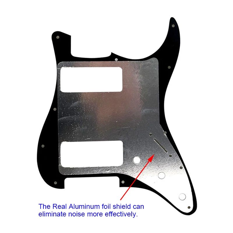 Pleroo Guitar Accessories Left Handed Pickguards 11 Hole For Standard ST HH Strat Guitar With P90 Humbucker Scratch Plate