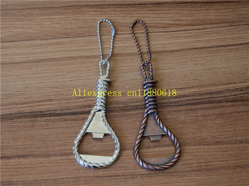 100pcs/lot Fast Shipping Rope Shaped Bottle Opener Keychain Beer Opener Novelty Gifts Beer Openers Kitchen Gadgets KTV Bar Tools