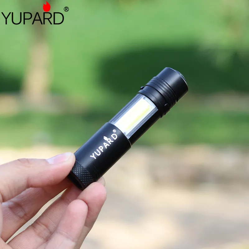 YUPARD Q5 LED COB LED Flashlight Waterproof mini bright torch lantern AA 14500 rechargeable battery camping light outdoor lamp