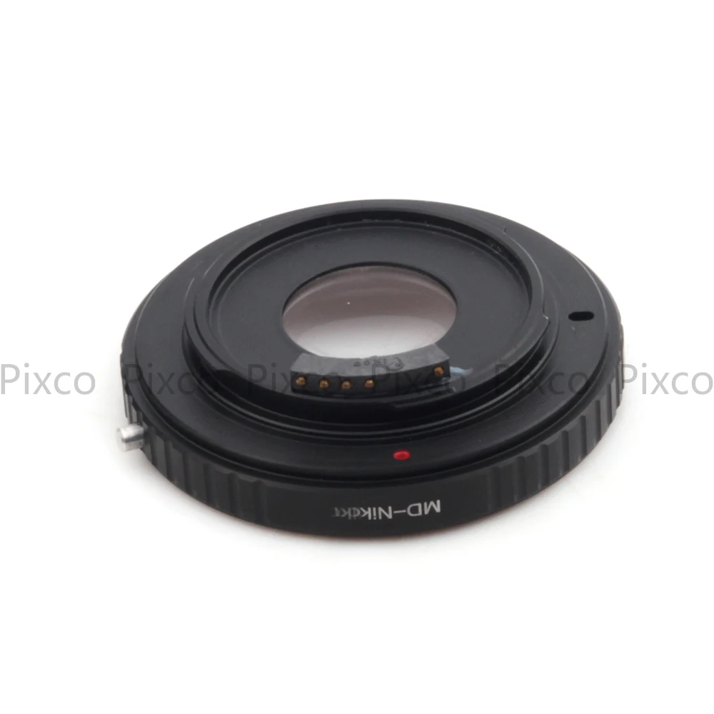 PIXCO AF Confirm Adapter Ring With Optical Glass suit for Minolta MD MC Lens to Nikon F Mount Camera