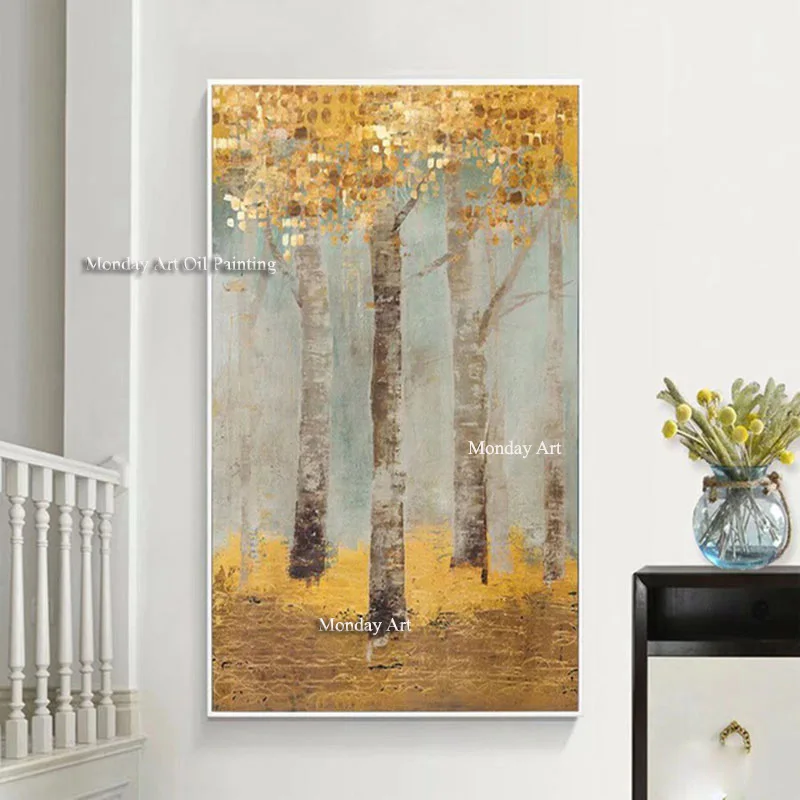 

Large Size Abstract Painting Abstract Art Handpainted Golden Colorful Painting Wall Art Artwork Home Decoration Best Gift