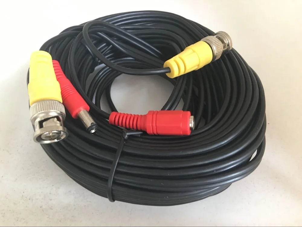 15m  CCTV BNC + DC Plug Cable for CCTV Camera  Cable for Surveillance DVR System Kit