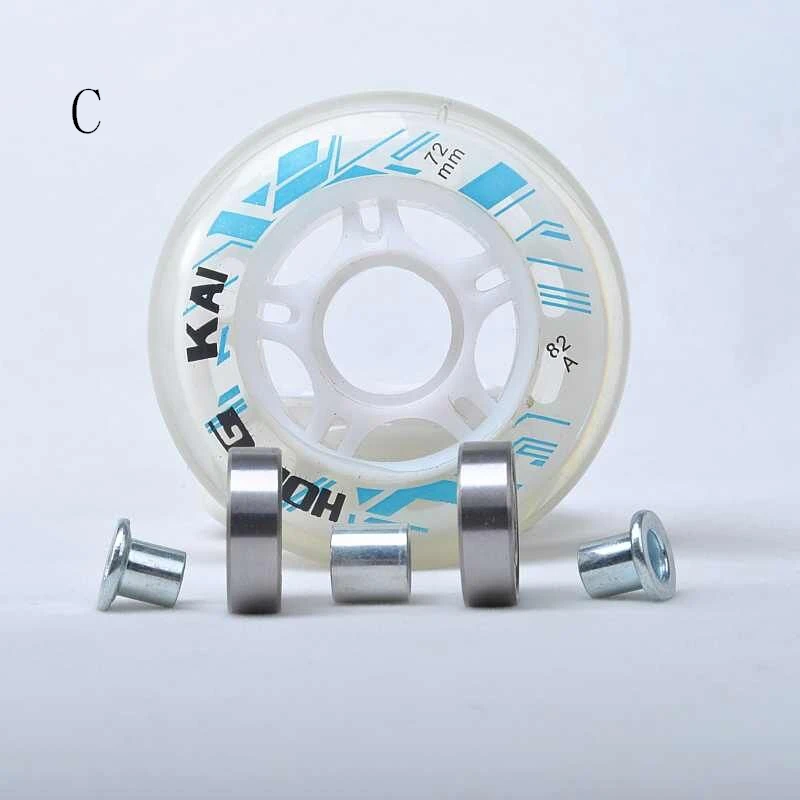 64mm 70mm 72mm Inline Skates Wheel Roller Skate Patines Wheels for Kids Children Sneaker Roll Tyre with Spacer and Bearing