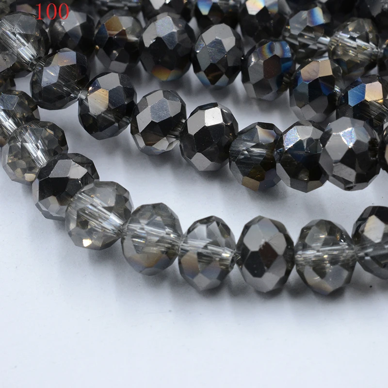 FLTMRH   140pcs Rondelle Faceted Crystal Glass Loose Beads 4mm DIY