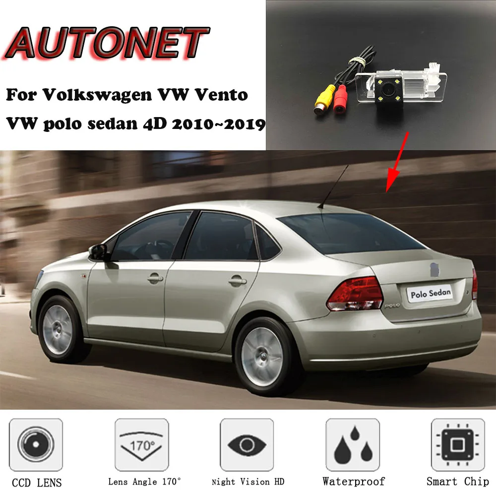 

AUTONET Backup Rear View camera For Volkswagen VW Vento VW polo sedan 4D 2010~2019 HD/CCD Night Vision/license plate camera