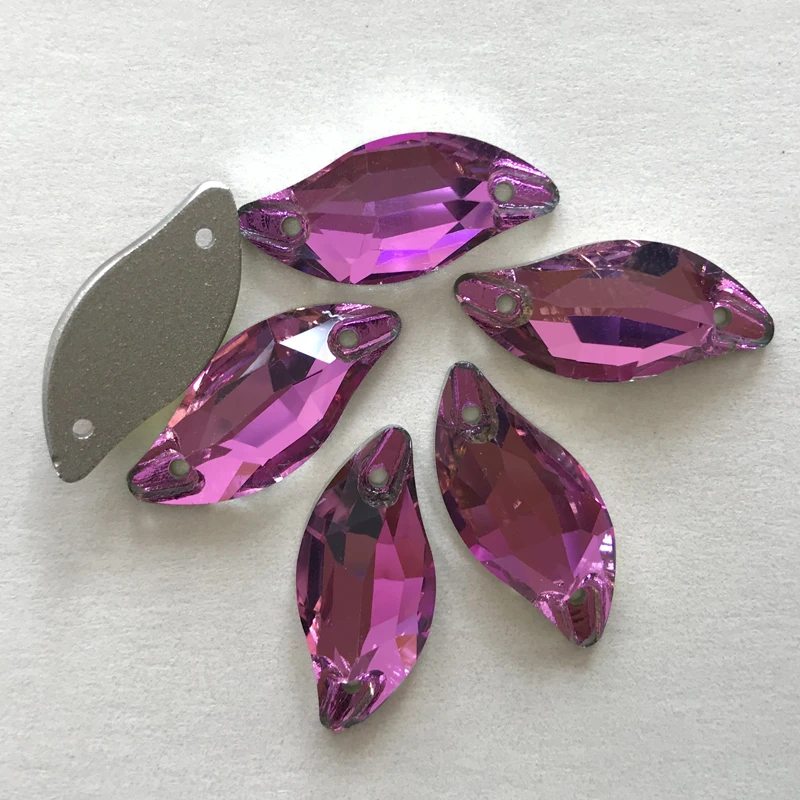 YANRUO 3254 Diamant Blatt Nähen Strass Flatback Lose Perlen Strass Nähen Auf Kristall Steine Für Schmuck Machen – Detail 9