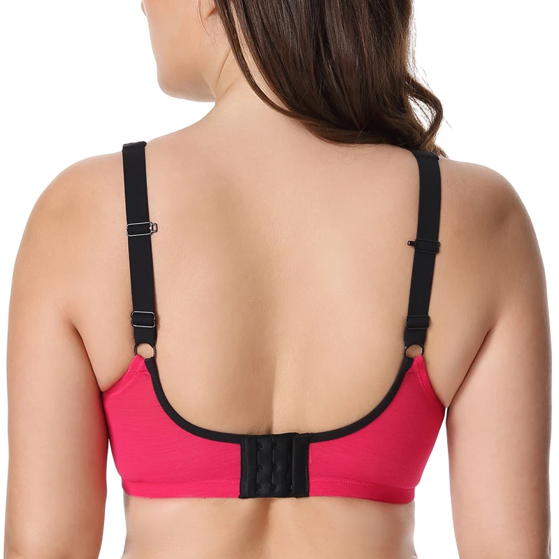 36 38 40 42 44 C D DD E F G H Women\'s X-Back Support Bounce Control Underwire Full Coverage Active Sports Bra Solid Black Skin