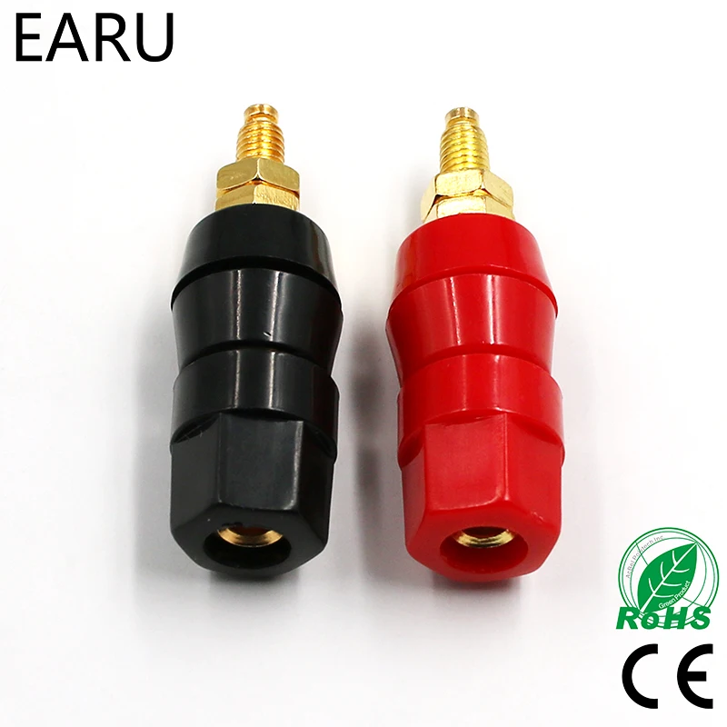 1 Paar (Zwart + Rood) terminals Rood Zwart Connector Versterker Terminal Binding Post Banana Speaker Plug Jack Adapter Socket